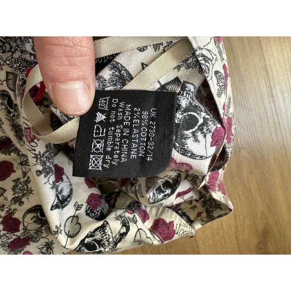 Hell Bunny Love Poison Rockabilly Goth Metal Skull Floral Punk Mini Dress Medium - Picture 8 of 13